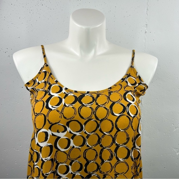 Apt. 9 Dark Yellow Circle Print Spaghetti Strap Tank Top S - Picture 2 of 5
